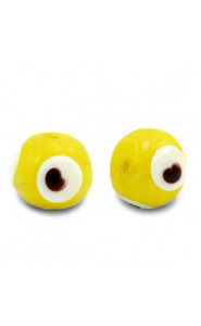 Glasperle Nazar Auge 8mm Gelb